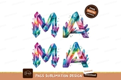 ChristmasCrystal Letters Ma Watercolor Sublimation Png Manat Product Image 1