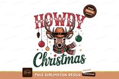 Howdy Christmas Deer Sublimation Png Product Image 1