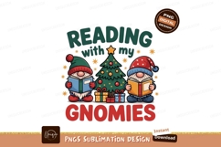 Gnomies Reading Near Christmas Tree Product Image 1
