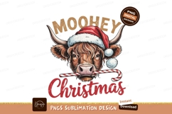 Christmas Cow Santa Hat Sublimation Product Image 1