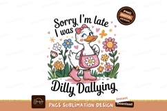Cute Cartoon Duck Dilly Dallying Flowers Product Image 1