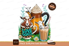 Goats In Cups Sublimation Design Product Image 1