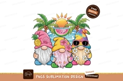 Summer Gnomes Beach Vacation Illustration Product Image 1