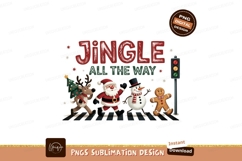 Christmas Characters Crossing Street Sublimation Png Product Image 1
