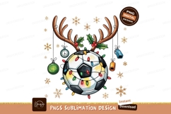 Festive Soccer Christmas Reindeer Ornament Product Image 1