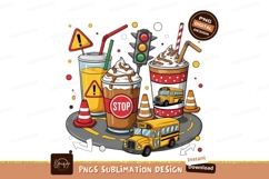 School Safety With Drinks Illustration Sublimation Png Product Image 1