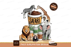 Safari Animals Coffee Design Illustration Art Product Image 1