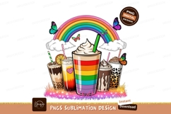 Rainbow Boba Tea Sublimation Png Product Image 1