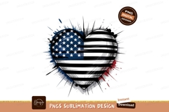 American flag heart patriotic sublimation png Product Image 1