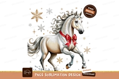 Festive horse with bow sublimation png Product Image 1