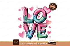 Watercolor love hearts isolated on transparent background Product Image 1