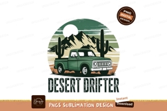 Vintage Desert Truck Sublimation PNG Product Image 1