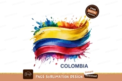 Vibrant Colombia Flag Sublimation PNG Design Product Image 1