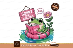 Frog reading isolated on transparent background Product Image 1