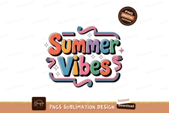 Summer vibes retro lettering isolated png sublimation png Product Image 1