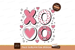 Xoxo with hearts isolated on transparent background Product Image 1