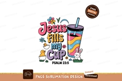 Jesus fills my cup isolated on transparent background Product Image 1