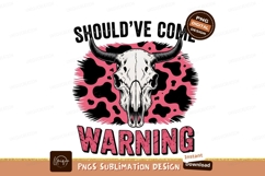 Cow skull warning sign sublimation png Product Image 1