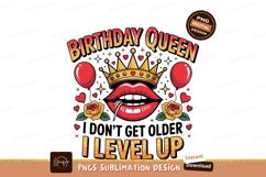 Birthday queen with crown sublimation png Product Image 1