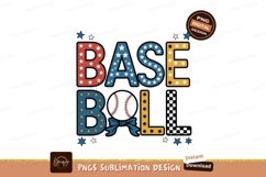 Baseball text with bow sublimation png Product Image 1