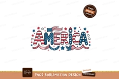 America text with flag sublimation png Product Image 1