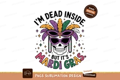 Mardi gras skull with mask design sublimation png Product Image 1