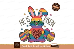 He is risen easter bunny sublimation png Product Image 1
