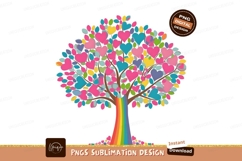 Heart tree with rainbow trunk sublimation png Product Image 1