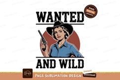 Cowgirl with gun isolated on transparent background Product Image 1