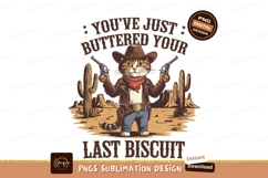 Cowboy cat with guns sublimation png Product Image 1