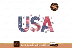 Usa flag lettering isolated on transparent background Product Image 1
