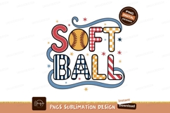 Colorful softball design sublimation png Product Image 1