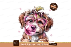 Dog blowing bubblegum sublimation png Product Image 1