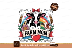 Farm mom cow and calf sublimation png Product Image 1