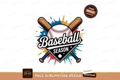 Baseball Season Sublimation PNG: Retro Design Product Image 1