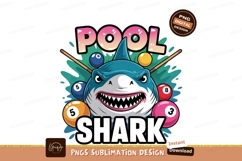 Pool shark isolated on transparent background sublimation Product Image 1
