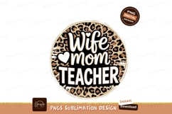 Wife mom teacher leopard circle isolated on transparent Product Image 1