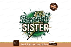 Baseball sister lightning bolt sublimation png Product Image 1