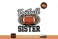 Football sister with leopard sublimation png Product Image 1