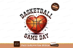 Basketball heart game day sublimation png Product Image 1