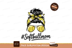 Softball mom messy bun sublimation png Product Image 1