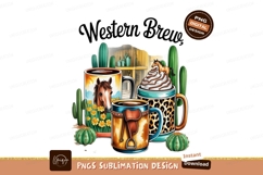Western brew coffee mugs isolated png sublimation Product Image 2