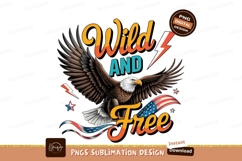 Wild and free eagle design sublimation png Product Image 1