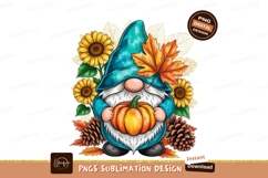 Gnome with pumpkin sublimation png Product Image 1