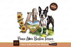 Peace love boston terrier sublimation png Product Image 1