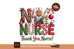 Christmas nurse thank you sublimation png Product Image 1
