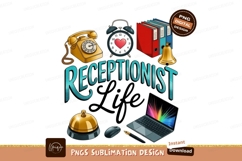 Receptionist life office items sublimation png Product Image 1