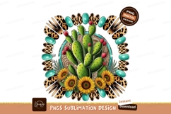 Cactus and sunflower sublimation png Product Image 1