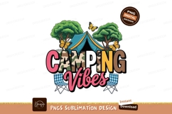 Camping vibes with tent sublimation png Product Image 1