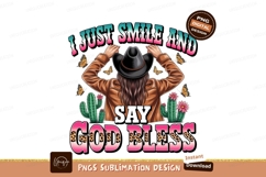 Cowgirl smile and god bless sublimation png Product Image 1